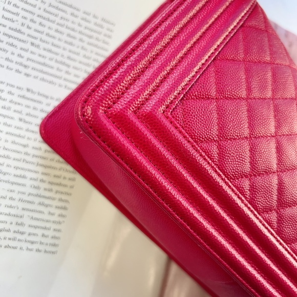 Chanel Medium Caviar Boy Bag Red Pink - Picture 6 of 6